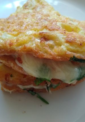 【美式蔬食】白花椰菜起司蛋餅 的食譜成品照片