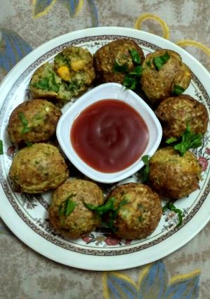 A picture of Healthy corn appe balls.