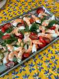 Crevettes sauvages marinées aneth citron tomates cerises