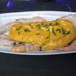 Calabaza rellena de surimi y huevo duro