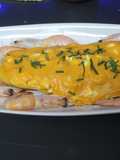 Calabaza rellena de surimi y huevo duro
