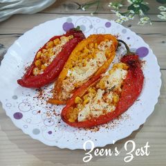 A picture of Air Fryer Cheese and Corn Stuffed Palermo Peppers.
