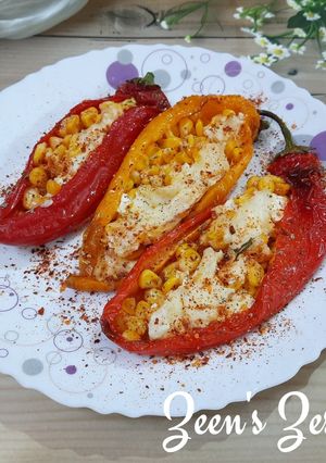 A picture of Air Fryer Cheese and Corn Stuffed Palermo Peppers.