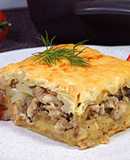 Картофельная запеканка с курицей и грибами