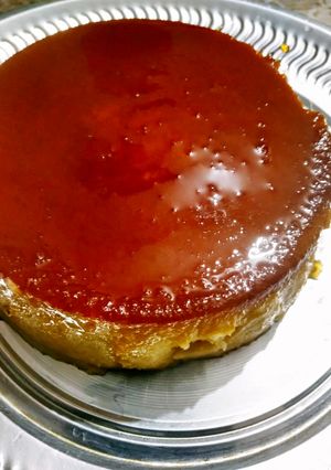 A picture of Eggless Mango bread pudding.