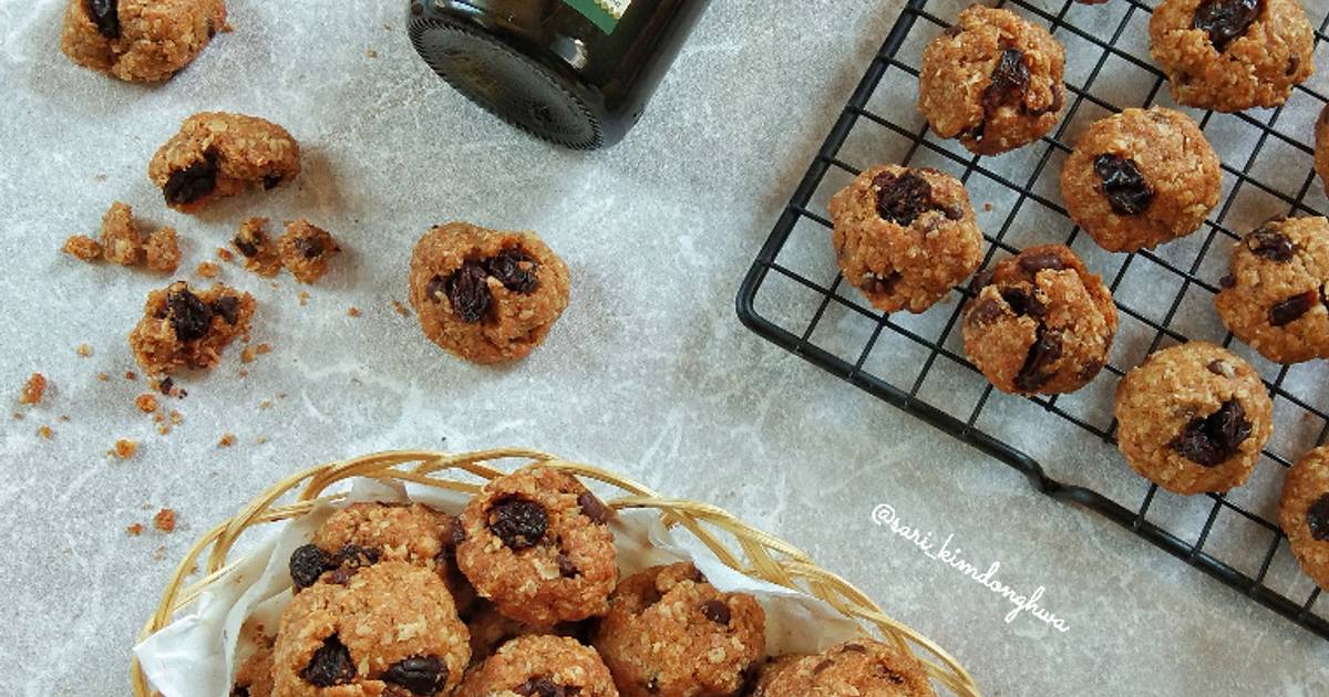 Печенье без масла фото Resep Crunchy Oatmeal Olive Oil Cookies (No Mixer) oleh Sari Utami Kimdonghwa - 