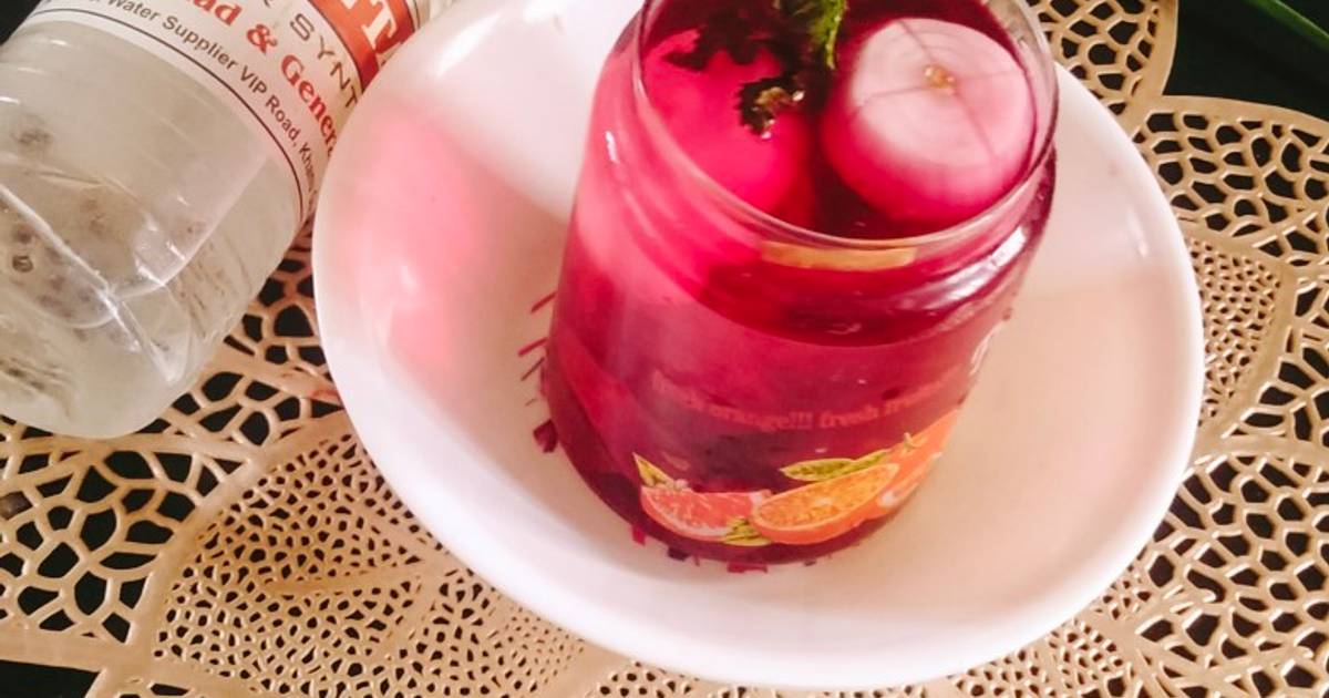 Instant online 😋Beetroot pickle (white Wine vinegar instant onion pickle) Recipe by Jyoti