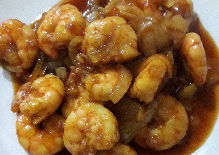 Resep Udang goreng saos mentega Anti Gagal