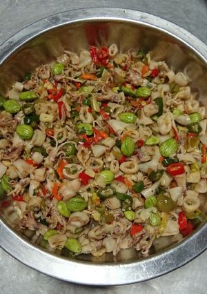 Foto resep Cumi asin cah cabe ijo pete