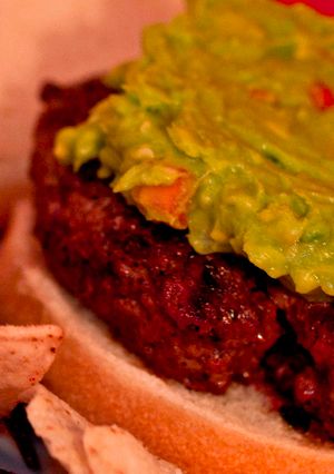 A picture of Avocado Bison Burger.