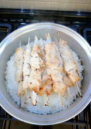 عکسی از دستور برنج سفید با جوجه ماستی😋
