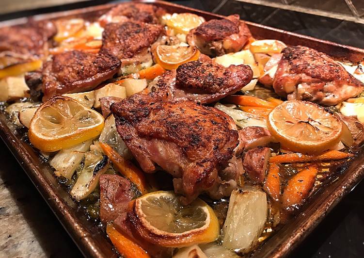 Garlic lemon rosemary chicken thighs