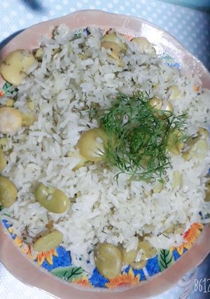 صورة لوصفة تمن باقلاء 😋 تنوكل معه كاسة زبادي 😋.😍