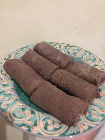 Langkah Mudah untuk Menyiapkan Dadar Gulung Coklat isi Vla Lumer (Takaran Sendok) Praktis
