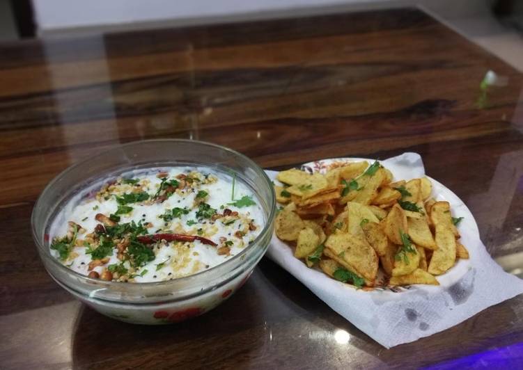 Curd rice and potato fries