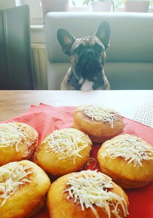 Sonkával sajttal töltött lángos puffancsok minőség ellenőrrel🙂 recept fotója