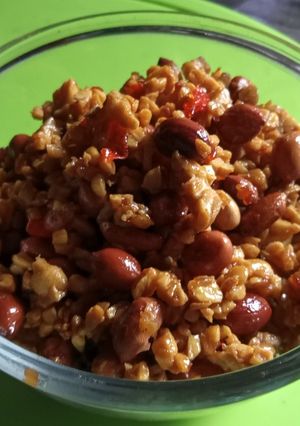 Foto resep Kering tempe kacang pedas manis
