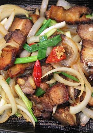 洋蔥炒鹹豬肉 的食譜成品照片