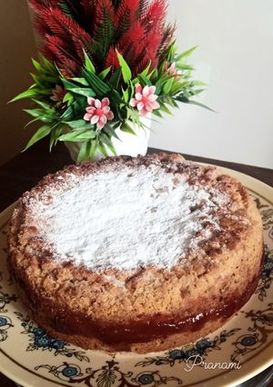 A picture of Whole wheat Apple crumble cake.