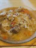 Guiso de lentito y menos graso de mondongo y espinazo