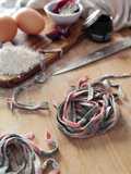 Fettuccine Bicolore Homemade (Pink Black Fettuccine)