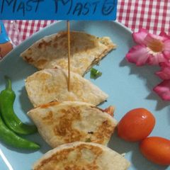 Chicken cheese parathas A picture of Chicken cheese parathas.