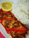 Grilled Salmon with honey mustard