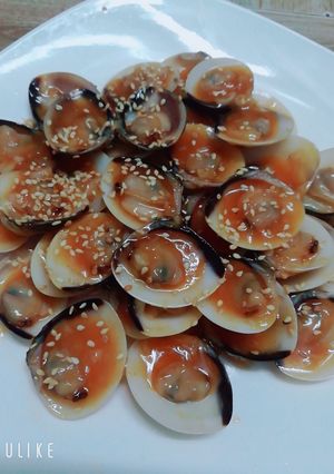 Hình của món Ngao xào chua ngọt.