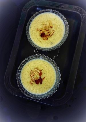 A picture of Ground rice phirni.