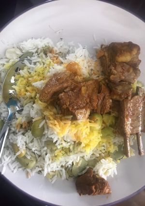 عکسی از دستور باقالی پلو ودنده گوشت گوسفندی