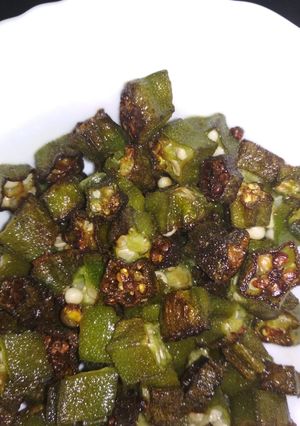 A picture of Lady's finger stir fry.
