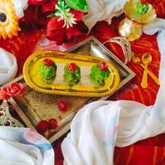 PAAN COCONUT LADDU / BETEL leaf laddu/ Milkmaid paan coconut laddu A picture of PAAN COCONUT LADDU / BETEL leaf laddu/ Milkmaid paan coconut laddu.