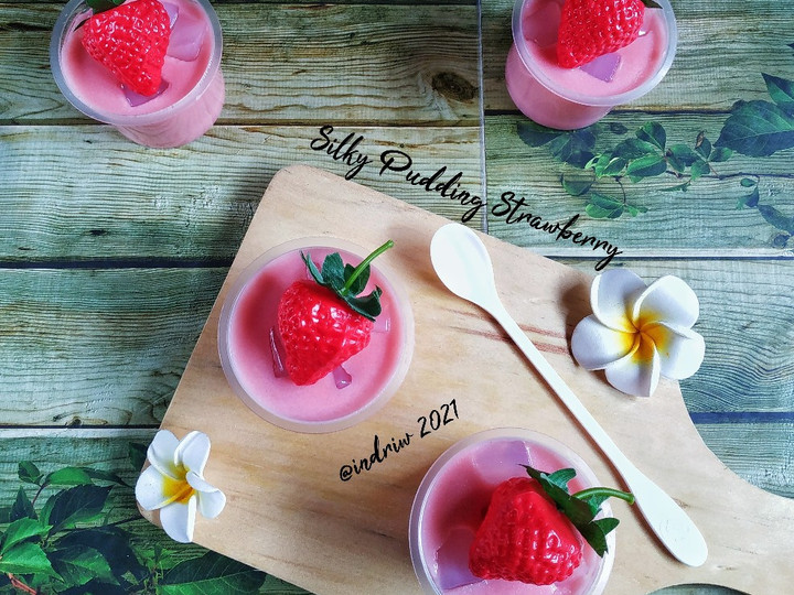 Cara Gampang Membuat Silky Pudding Strawberry Anti Gagal