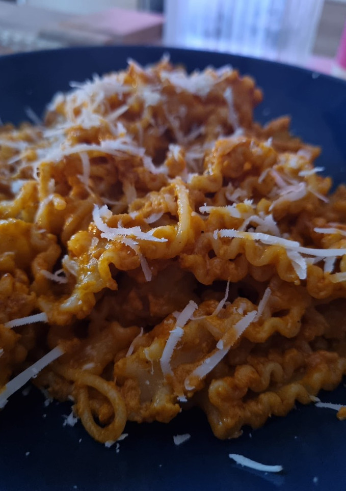 Una foto de Pasta carbonara con sobrasada
