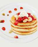 Strawberry banana nutty pancake