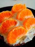 Bizcocho de castaña, mandarina y yogur