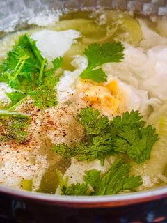 Hình của món Canh Ruột Bí Ngòi Trứng Gà.