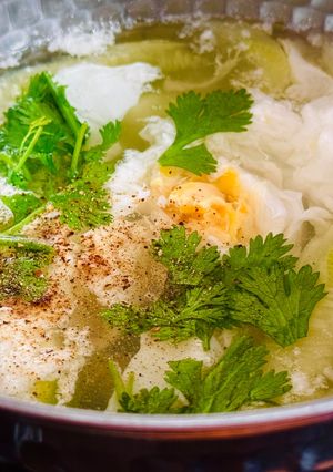 Hình của món Canh Ruột Bí Ngòi Trứng Gà.
