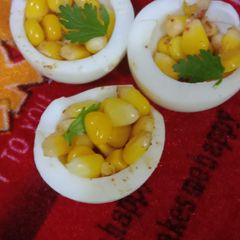 Egg Corn chaat A picture of Egg Corn chaat.