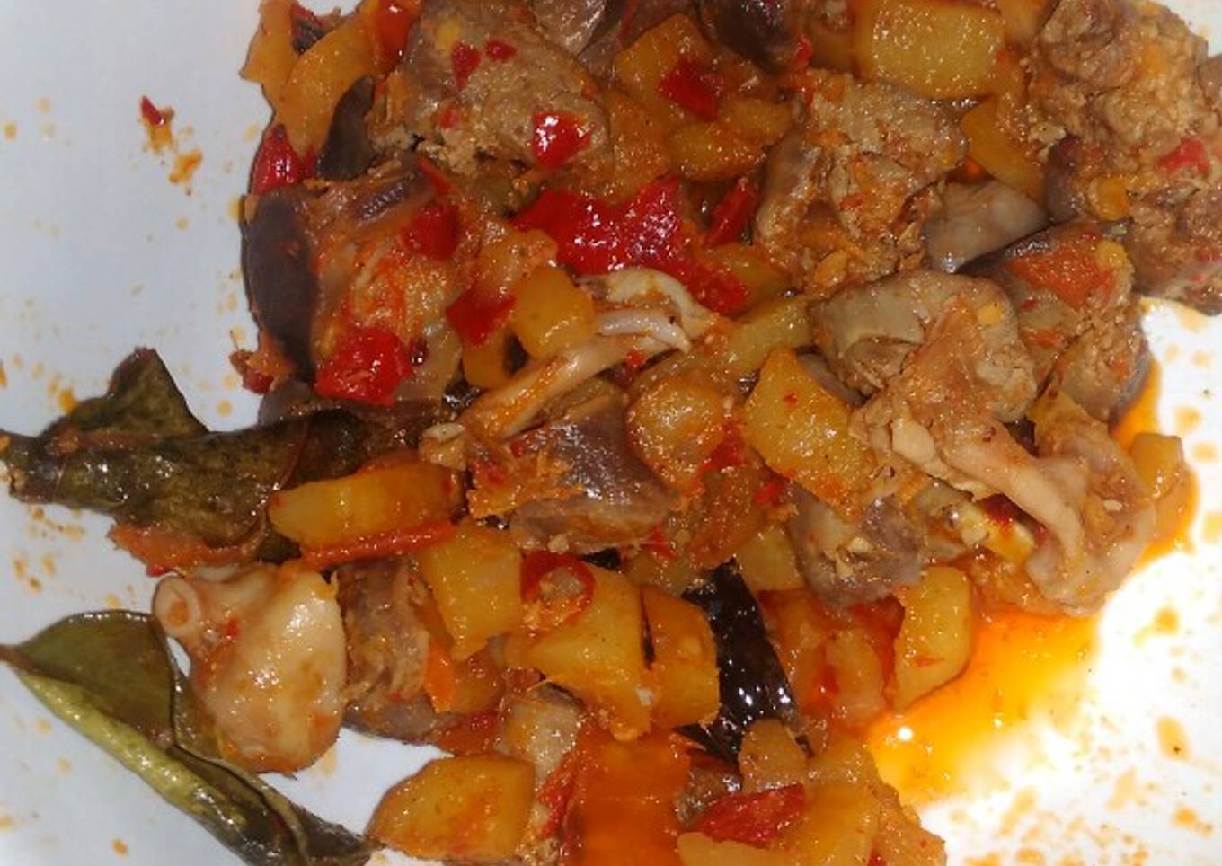 Ati ampela kentang balado
