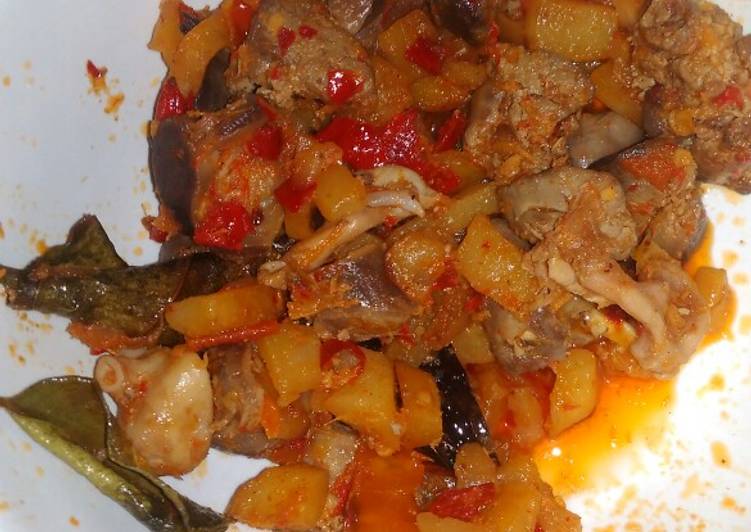 Resep Mudah Ati ampela kentang balado Yummy Mantul