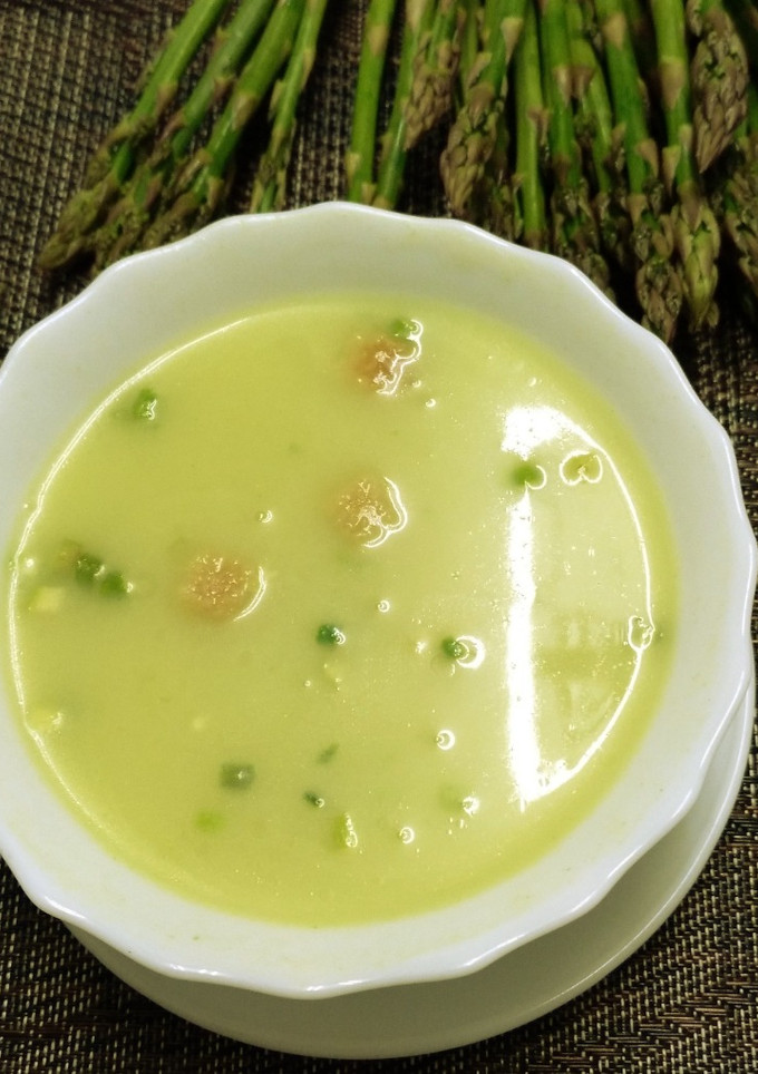 Una foto de Crema de espárragos