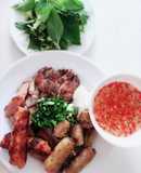 Bún thịt nướng chả giò miền Nam