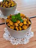 Tofu orgánico a las 7 especias 🌱 comino, cúrcuma, pimienta, pimentón, canela, jengibre y merkén 🍜