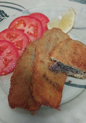 Una foto de Milanesa de Berenjenas, Rellenas