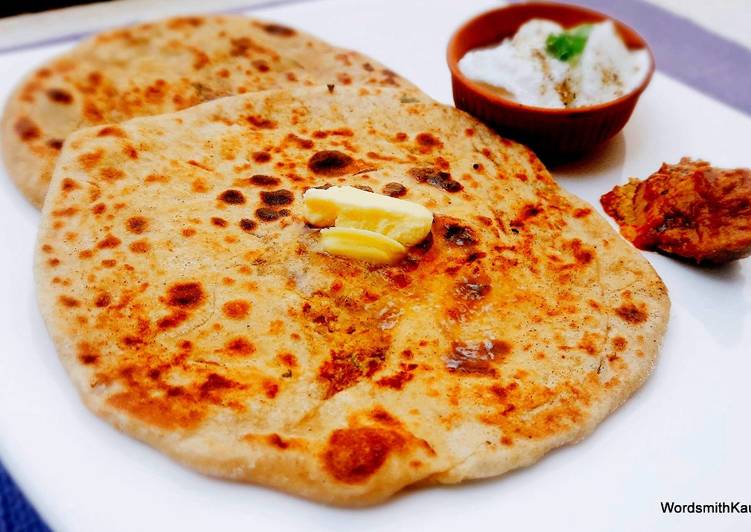 Recipe of Quick Aloo ka Paratha with Raw Potatoes