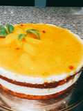 Torta de naranja con mousse de naranja sin TACC para diabéticos