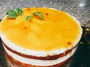 Una foto de mousse de vainilla