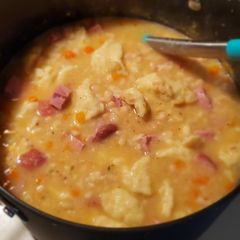 A picture of Debbie's Ham, Bean & Dumpling Soup.