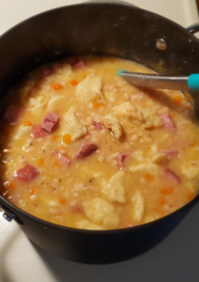 A picture of Debbie's Ham, Bean & Dumpling Soup.
